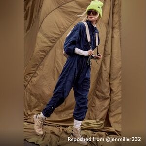 Free People Navy Boiler Suit/jumpsuit